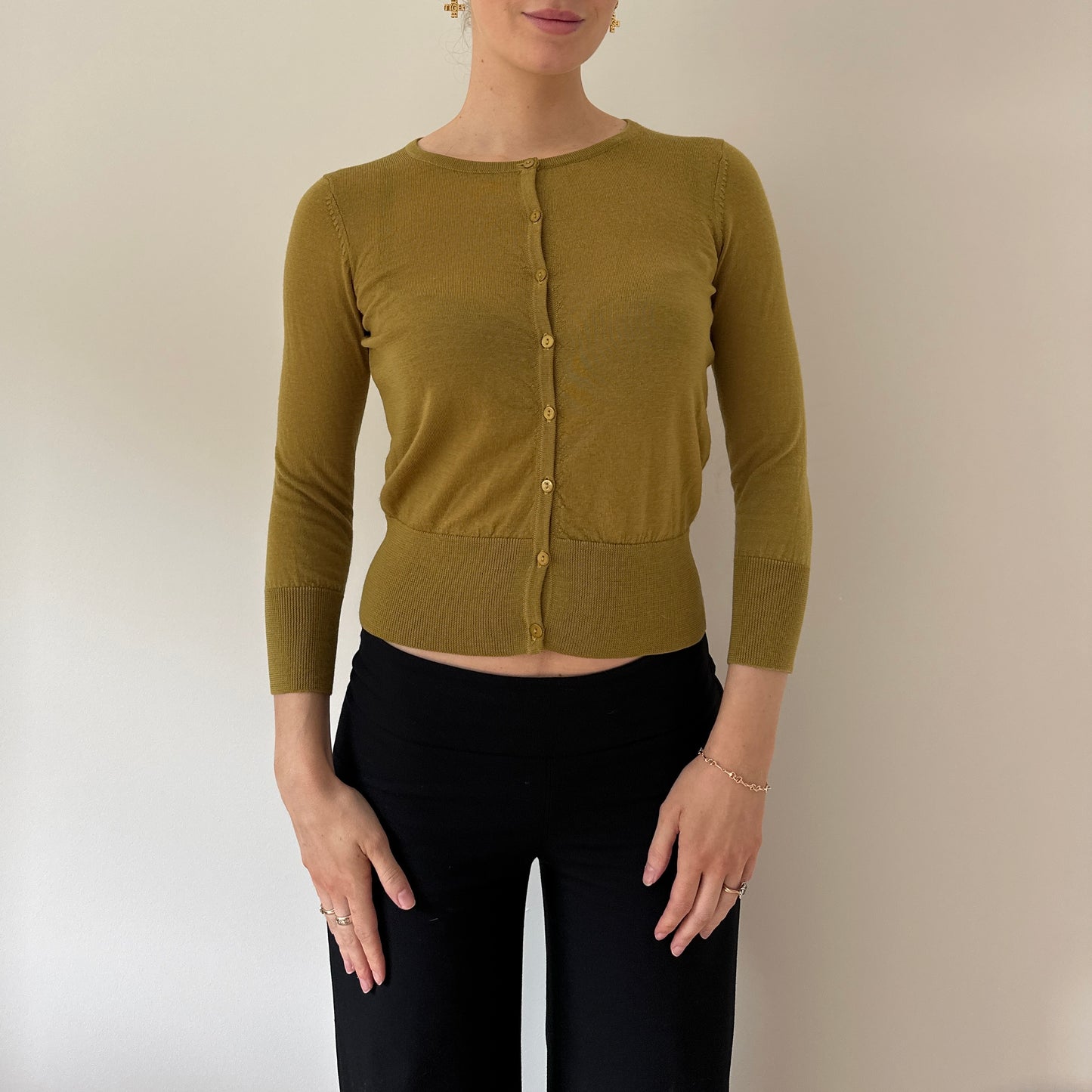 Vintage chartreuse Hobbs cardigan
