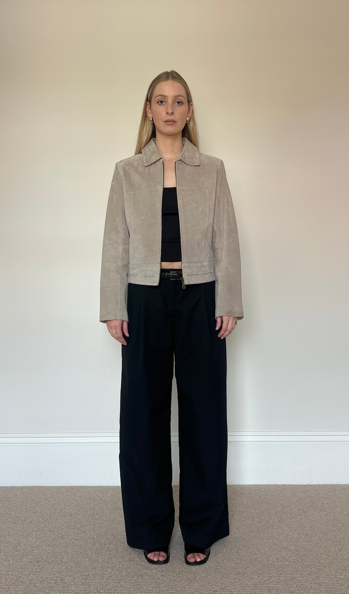 Vintage beige suede jacket