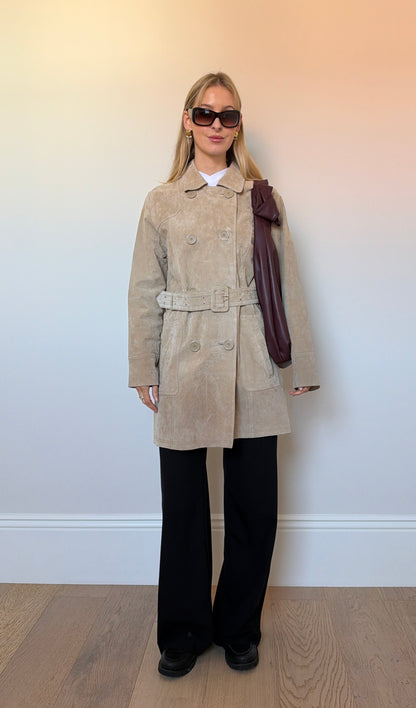Vintage suede double breasted jacket