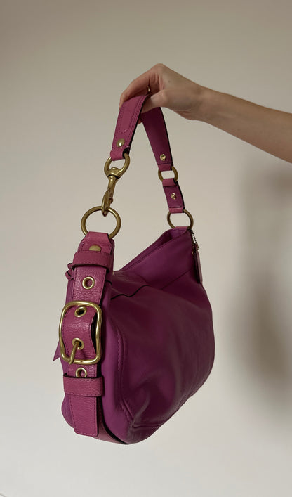 Vintage pink & gold coach bag