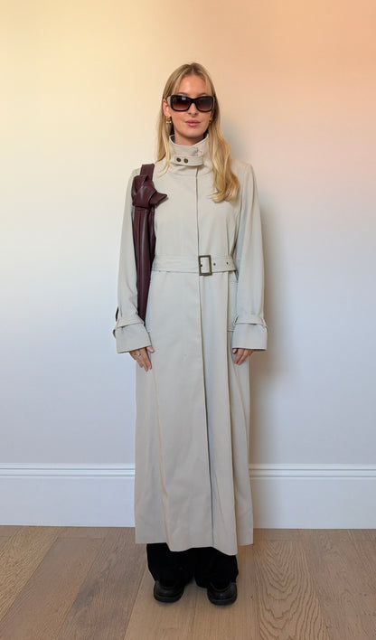 Vintage Cream Full length Trench Coat