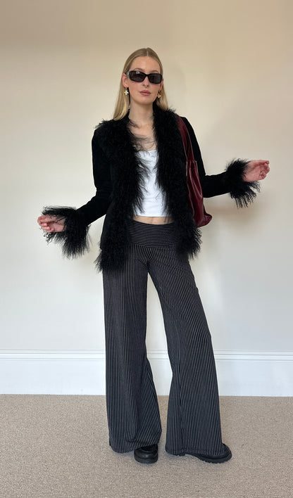 Vintage suede & mongolian afghan jacket