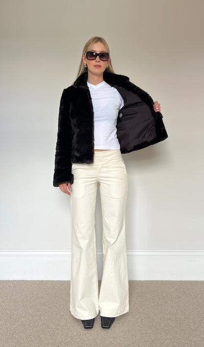 Brown faux fur jacket
