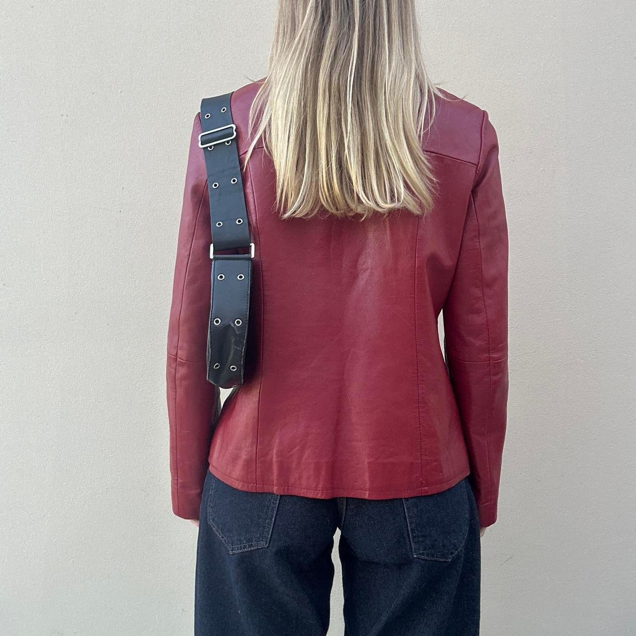 Vintage 90s red leather jacket