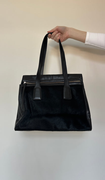Vintage leather & pony skin bag