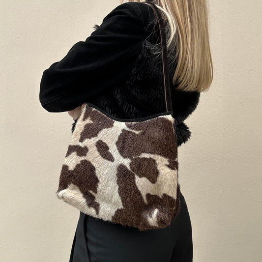 Vintage 00s cow print handbag