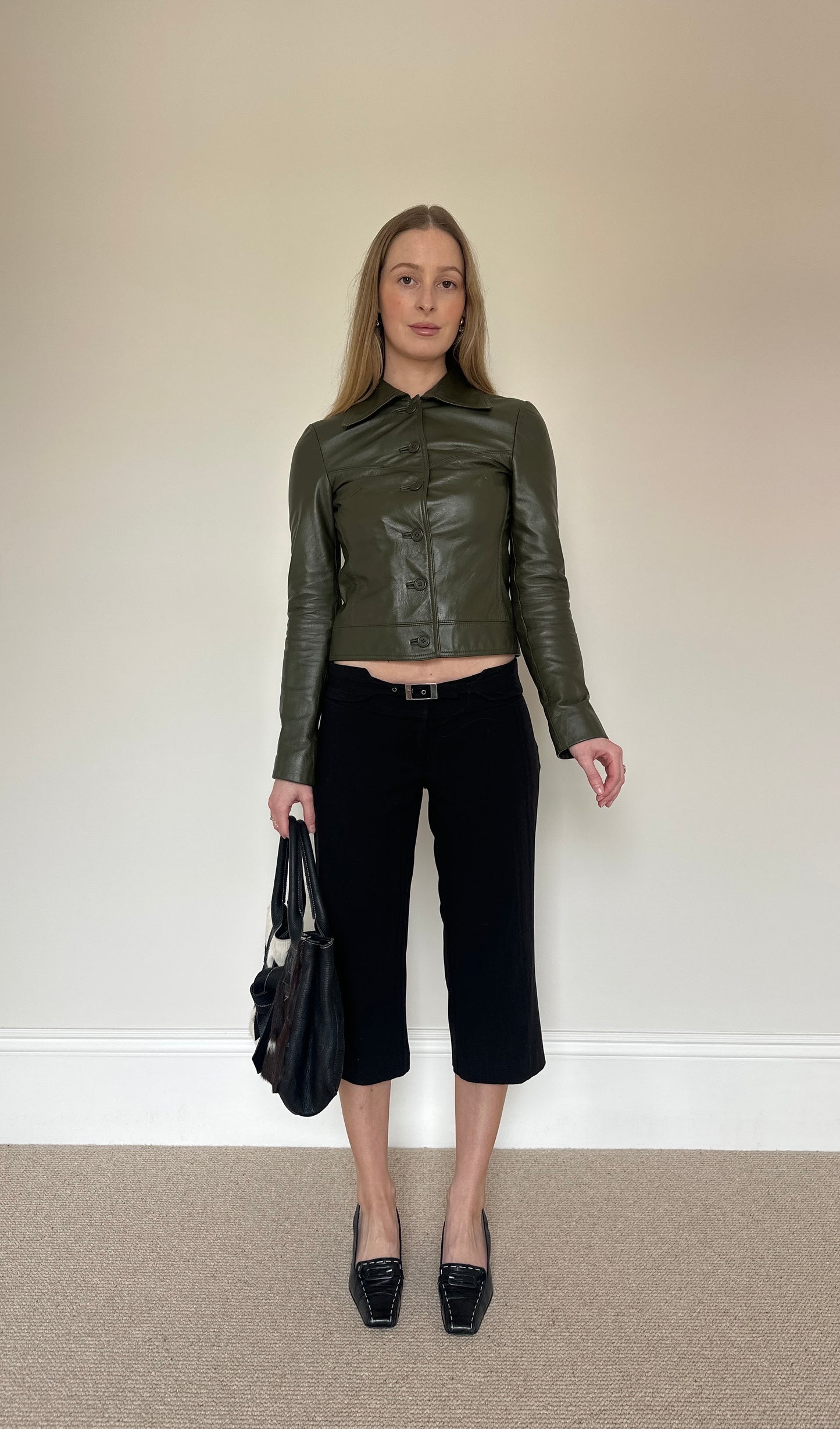 Vintage green leather jacket