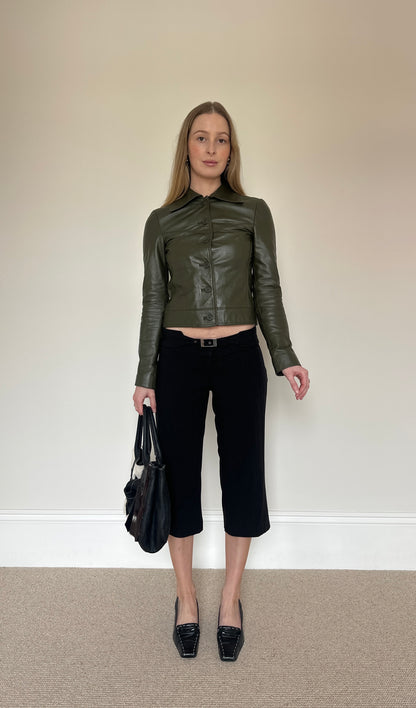 Vintage green leather jacket