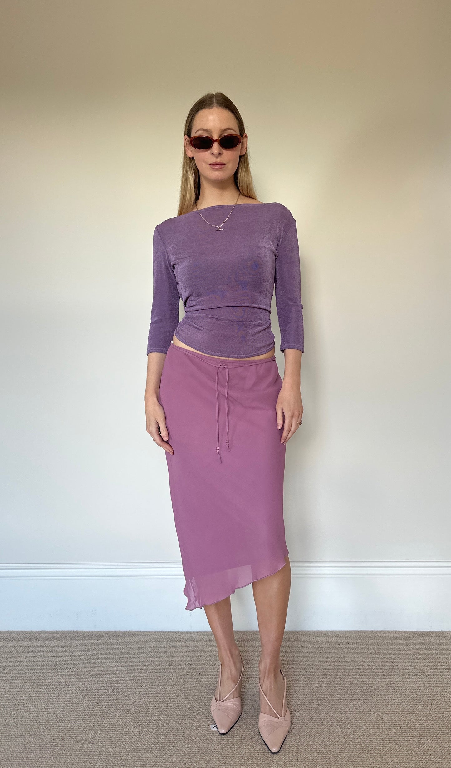 Vintage floaty midi skirt