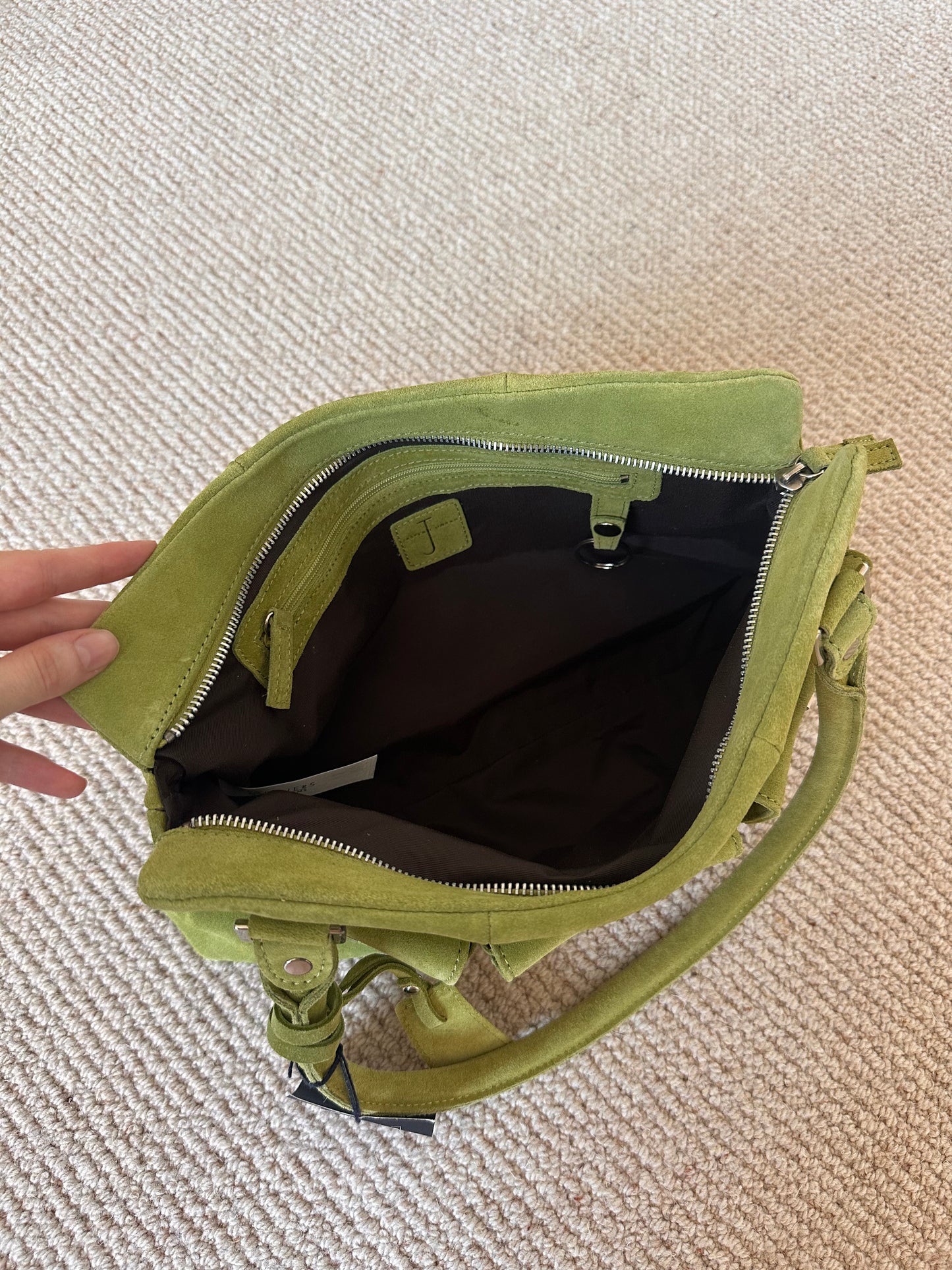 Vintage Suede Lime Green Bag