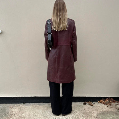 Vintage burgundy leather jacket