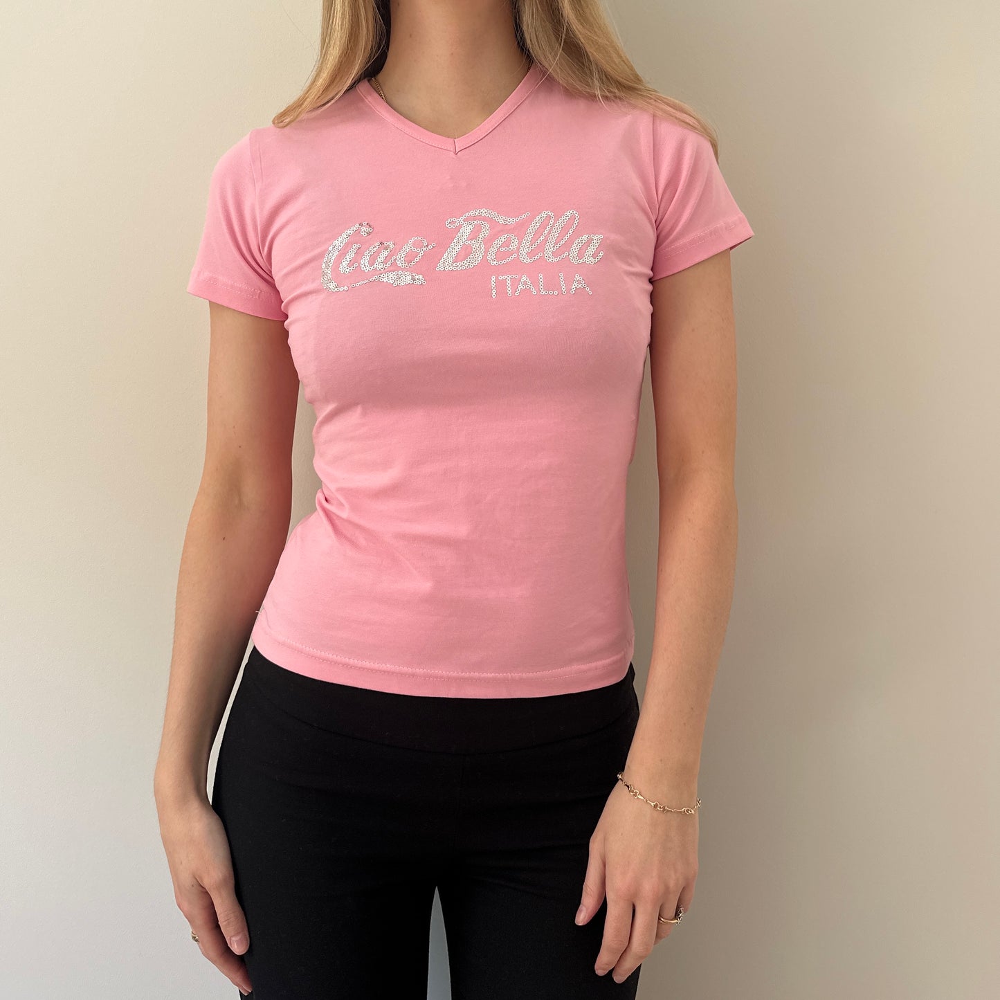 Powder pink ciao Bella T-shirt
