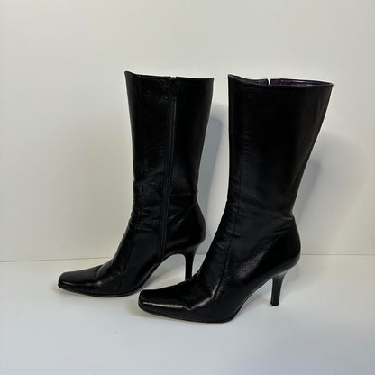 Vintage 00s black square toe boots