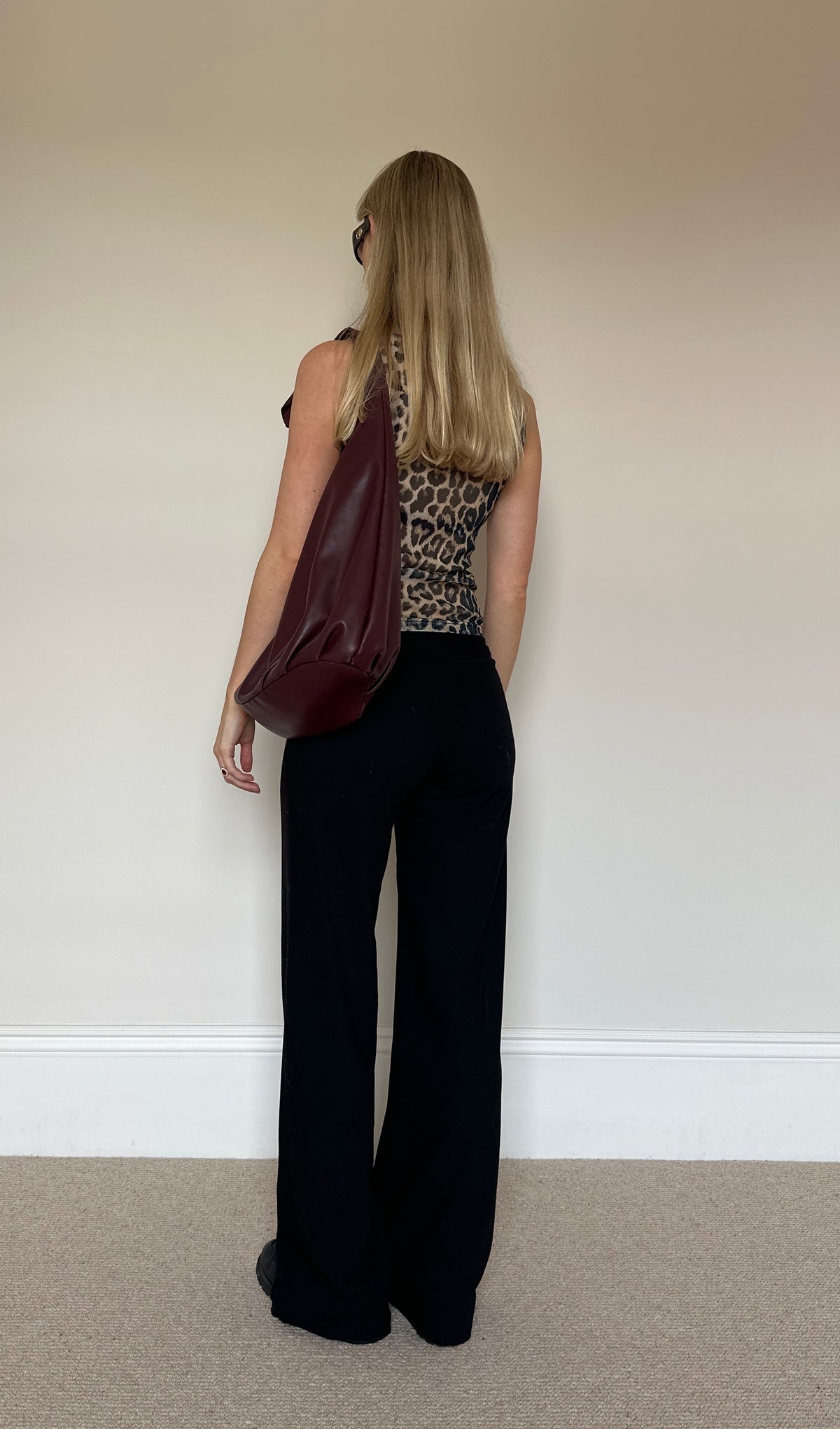 Vintage leopard mesh top