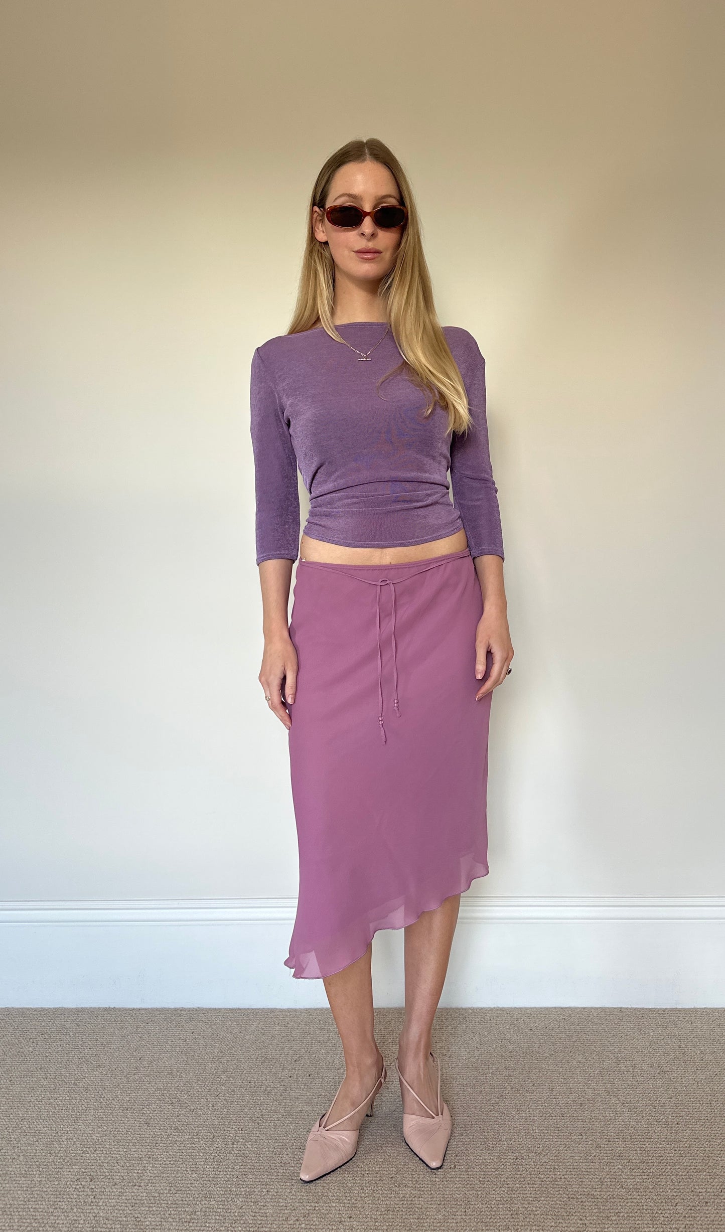 Vintage floaty midi skirt