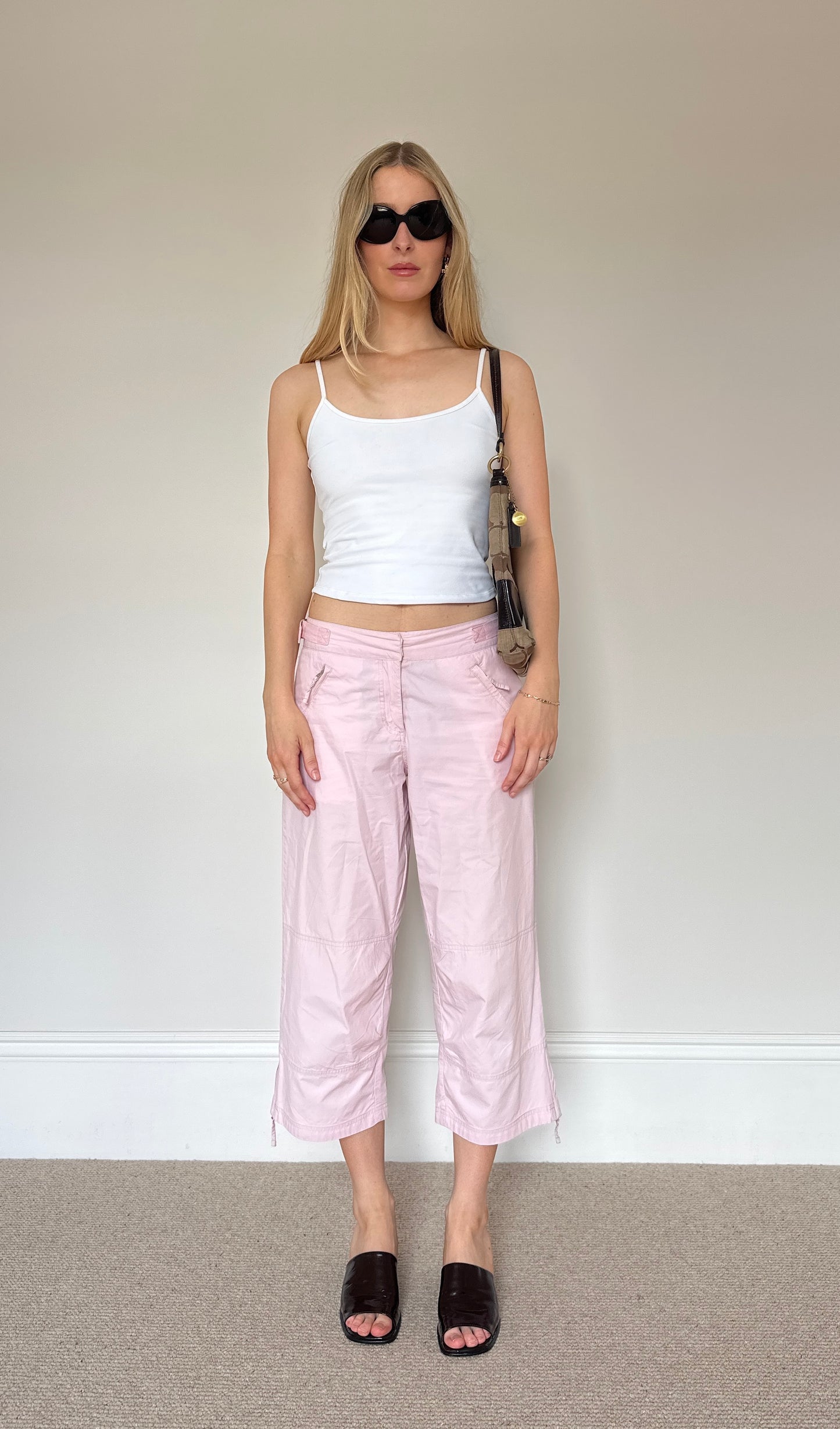Vintage pink cargo capris