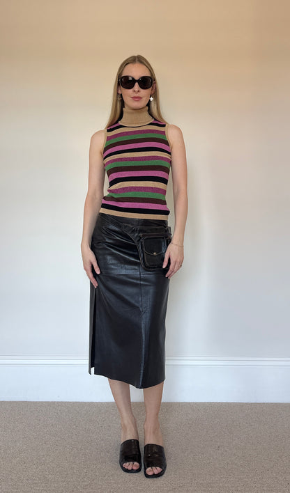 Vintage stripe roll neck top/jumper