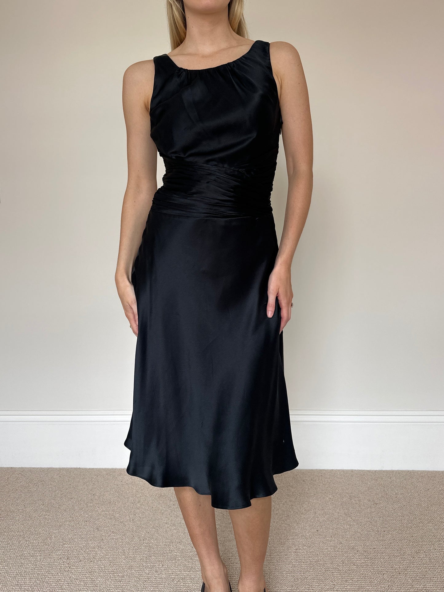 100% Silk Black Dress