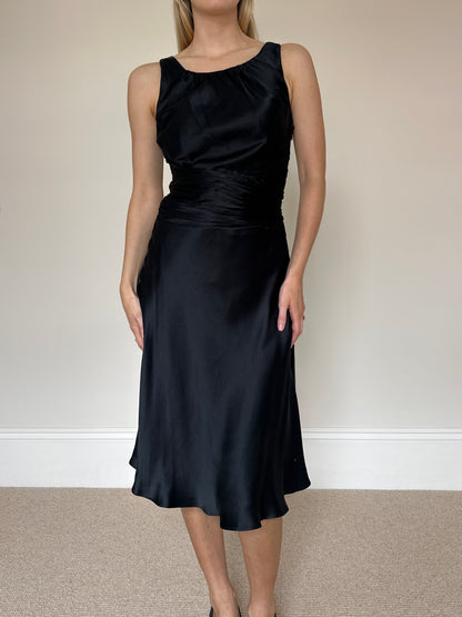 100% Silk Black Dress