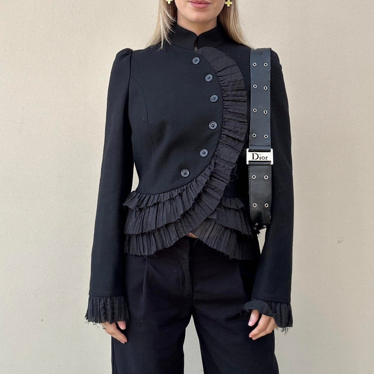 Vintage 00s ruffle asymmetric jacket