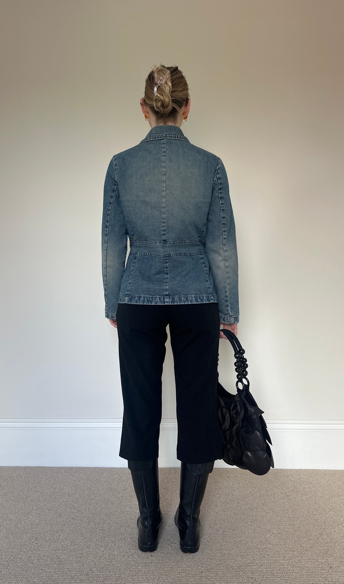 Vintage denim double breasted jacket