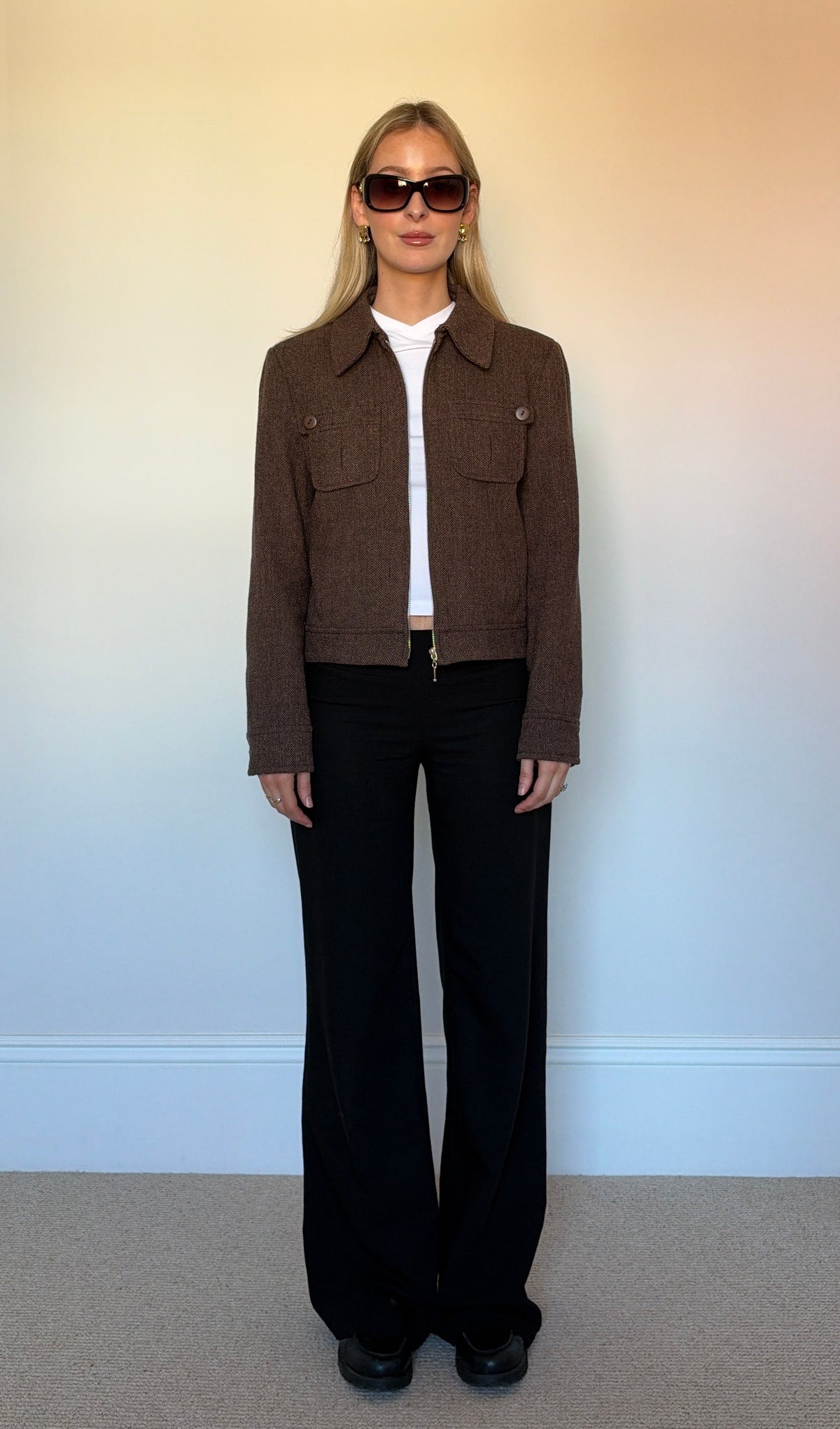 Vintage brown herringbone jacket