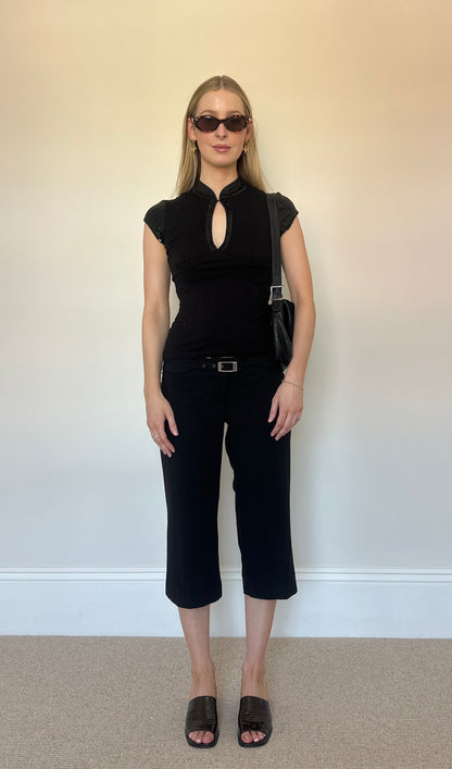 Vintage sequin key-hole top