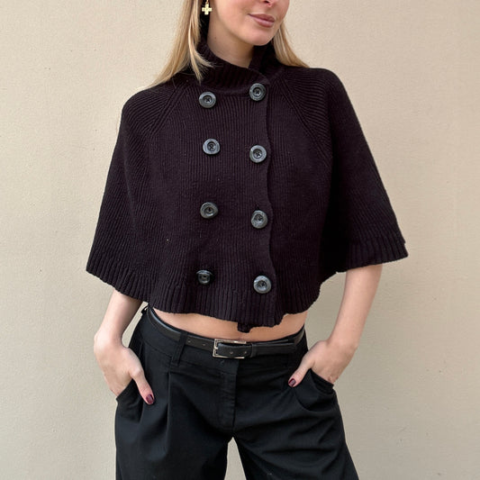 Vintage pea coat poncho