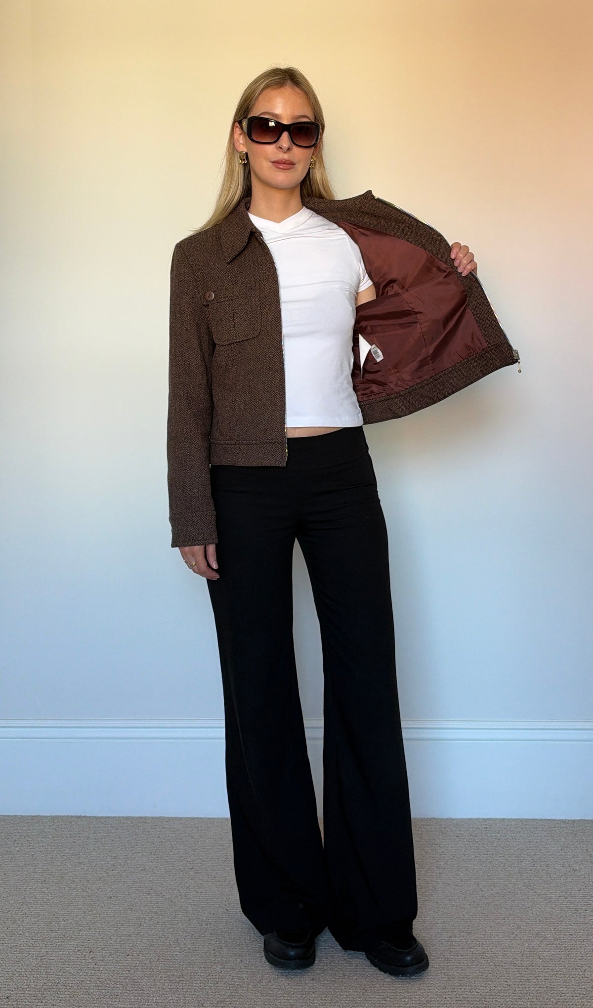 Vintage brown herringbone jacket