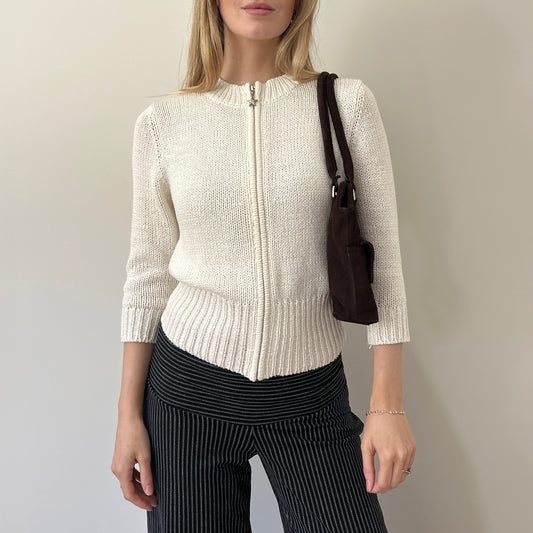 Cream zip jumper