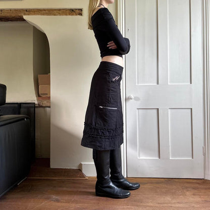 Vintage Y2k black midi skirt