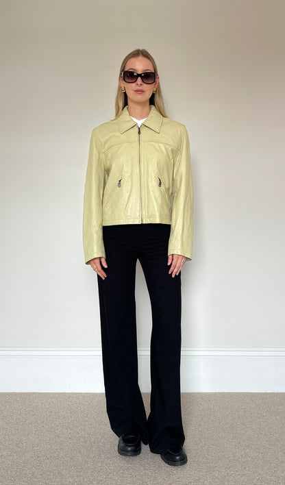 Vintage Cream leather Jacket