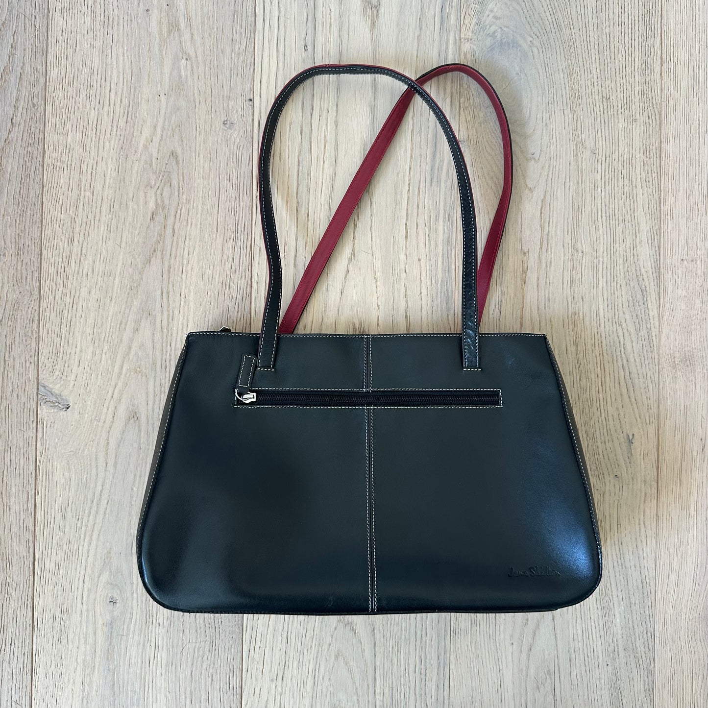 Vintage black & red handbag
