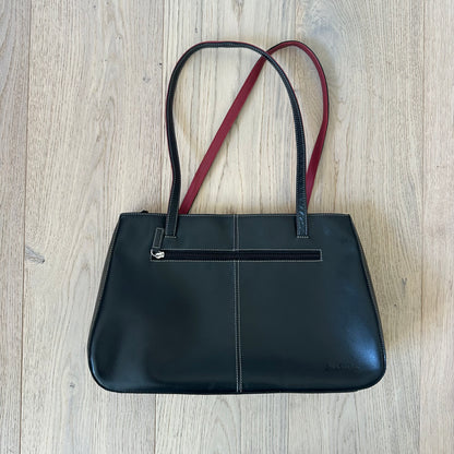 Vintage black & red handbag