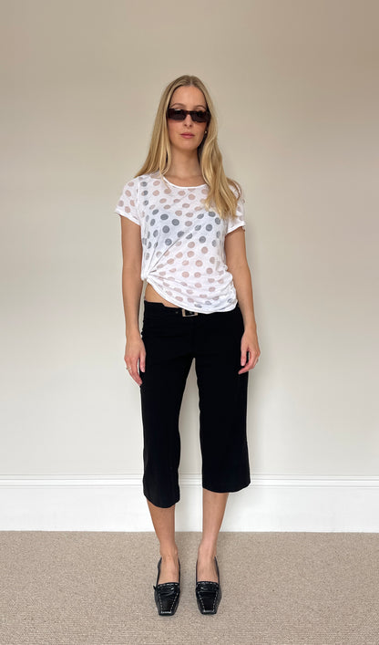 Vintage Polka dot Semi-Sheer T-shirt