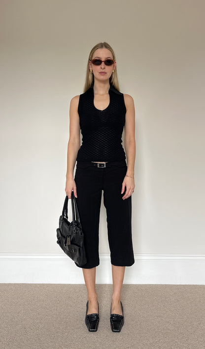 Vintage textured top with collar