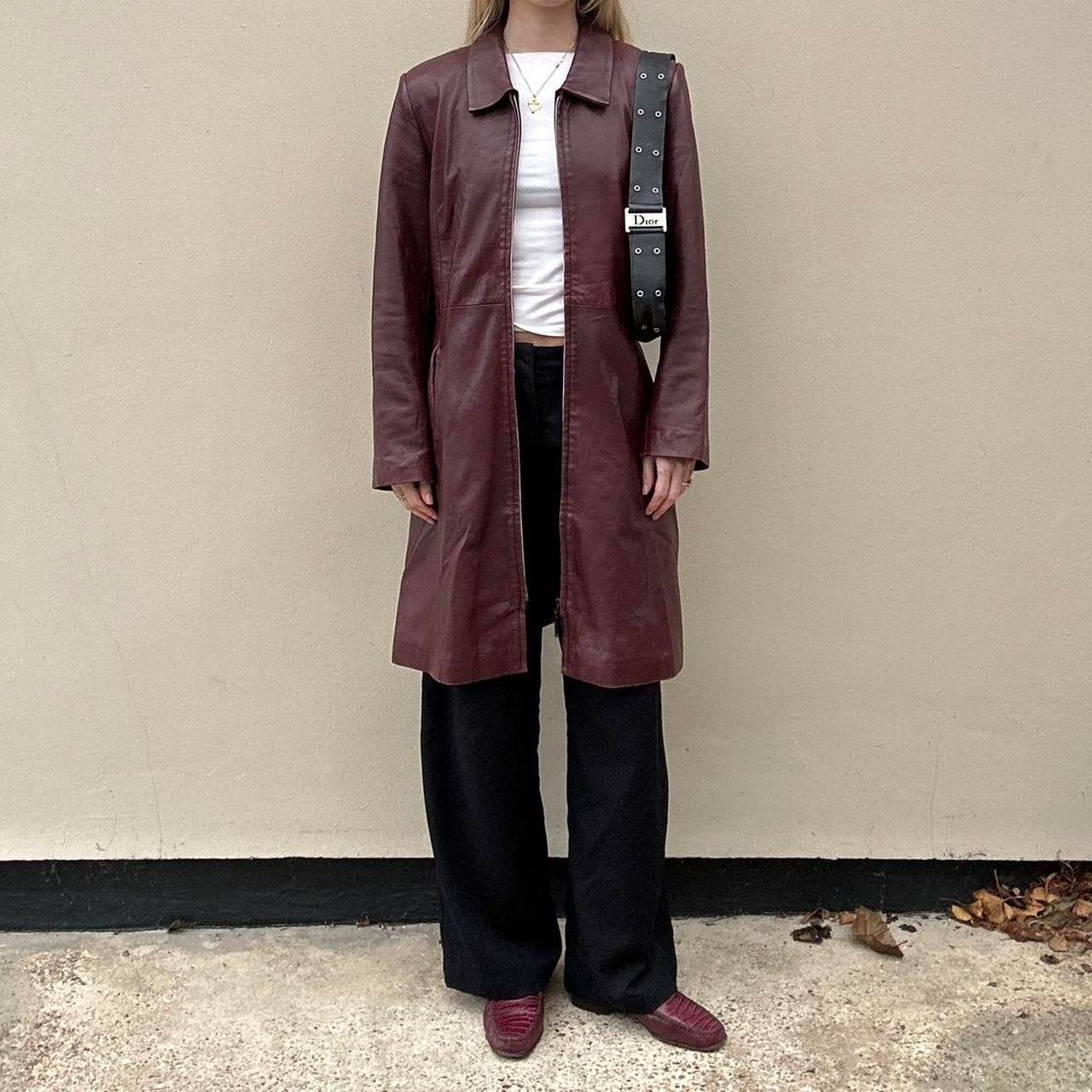 Vintage burgundy leather jacket