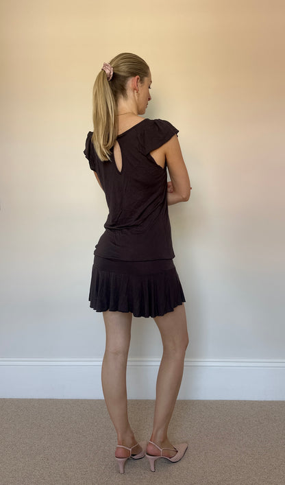 Vintage brown drop waist dress