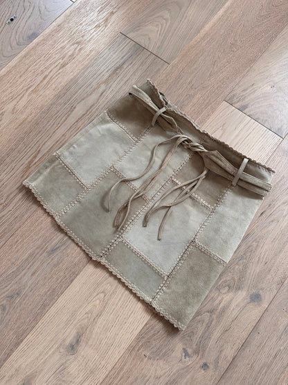 SALE vintage suede patchwork skirt