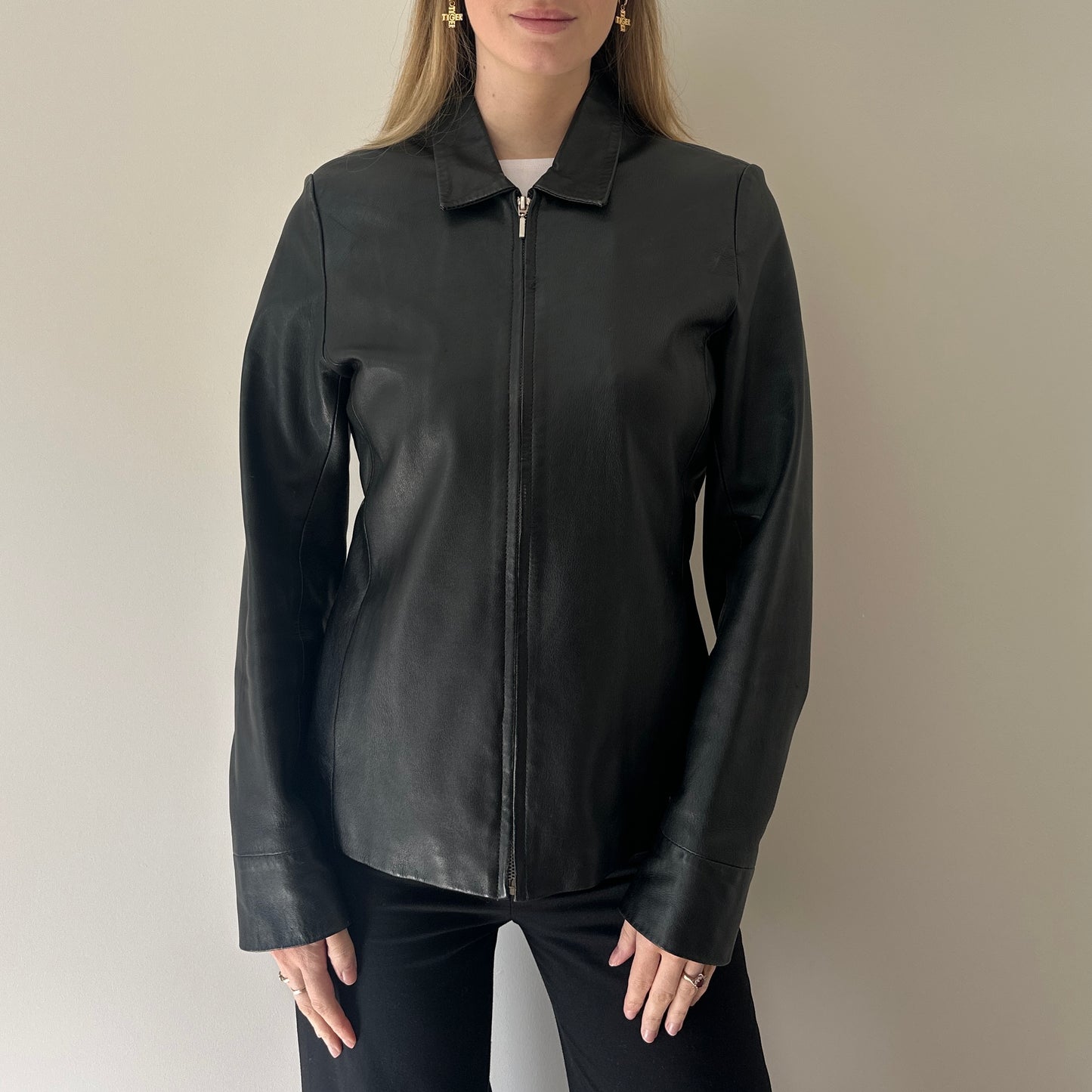 Vintage black leather jacket