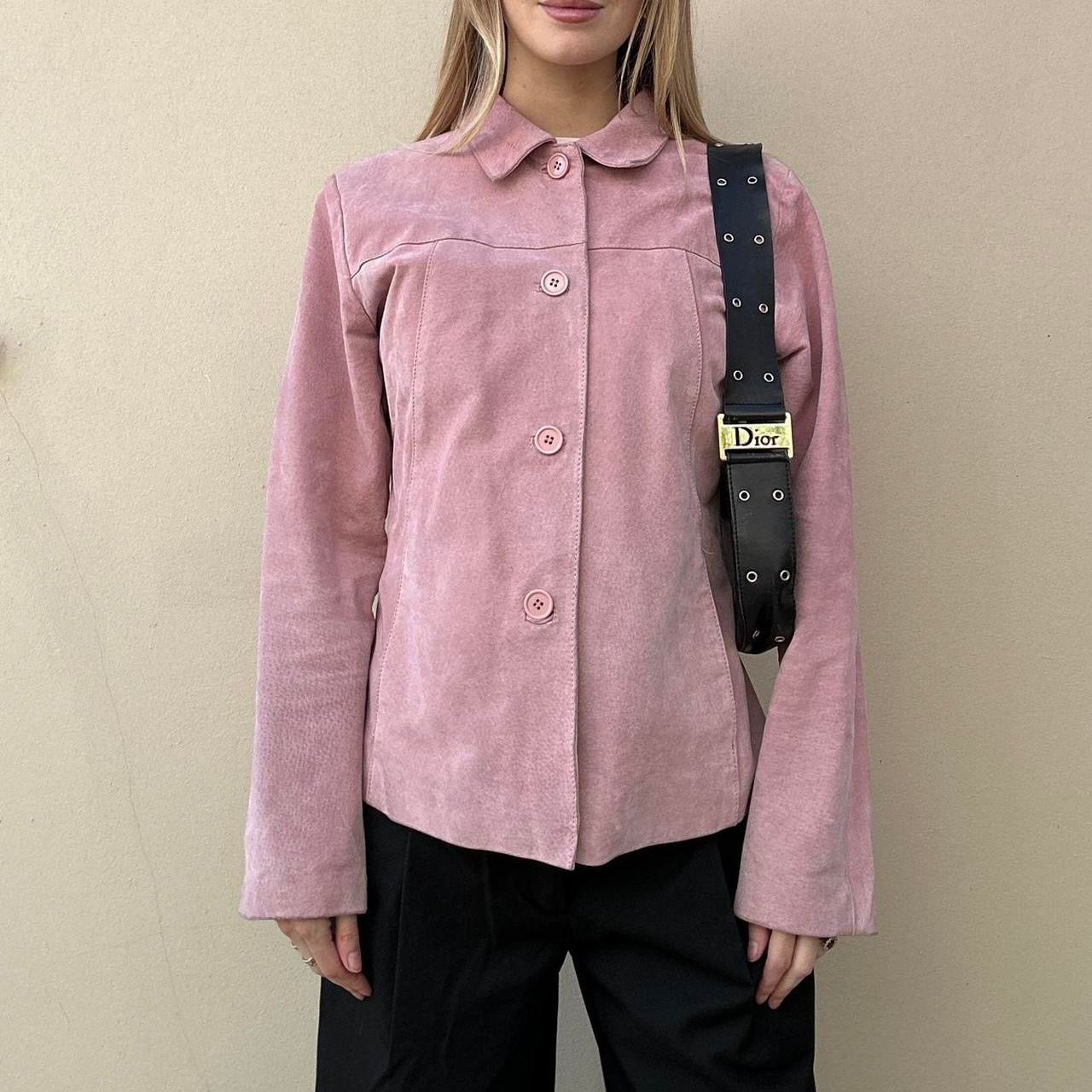 Vintage 00s pink suede jacket