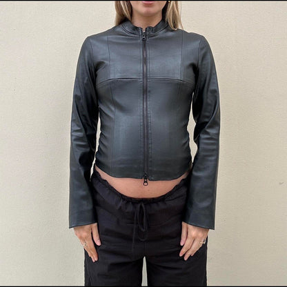 Vintage 00s black leather jacket