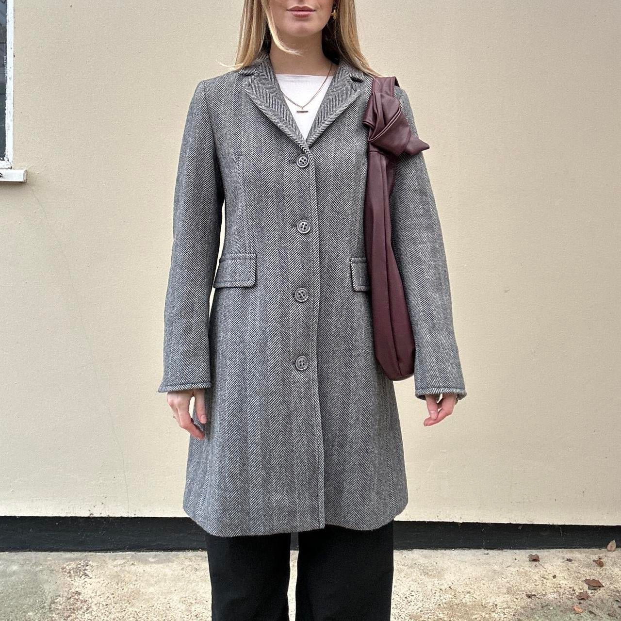 Vintage grey herringbone blazer