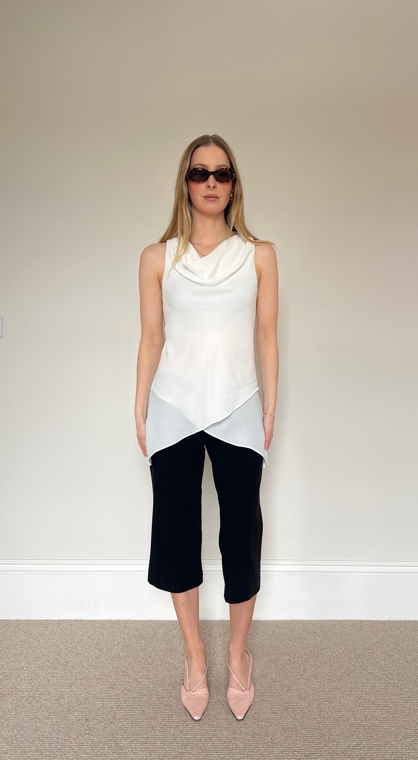 Vintage white chiffon top
