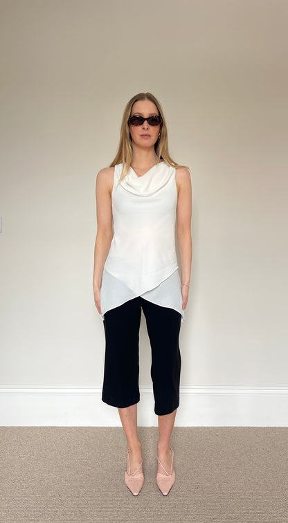 Vintage white chiffon top