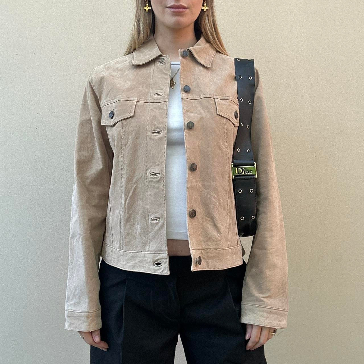 Vintage 90s camel suede jacket