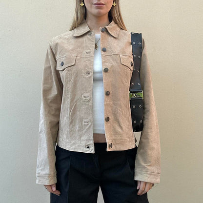 Vintage 90s camel suede jacket