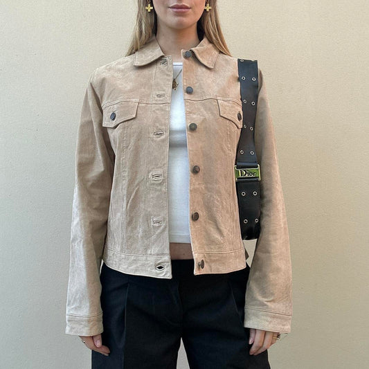 Vintage 90s camel suede jacket