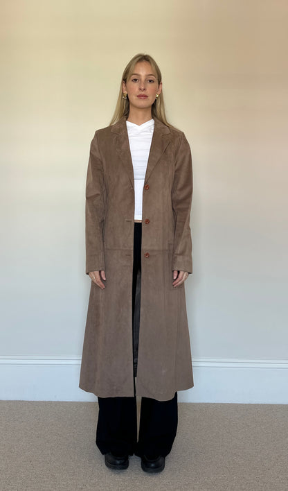 Vintage suede trench coat