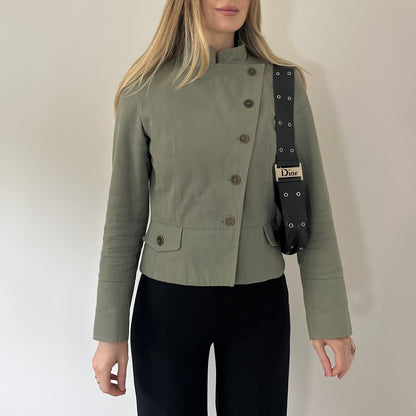 Vintage khaki asymmetric jacket